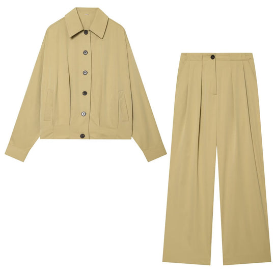 Damen Hochtaillierte Palazzo-Hose mit Bundfalten und seitlichen Eingrifftaschen Nord Taschen