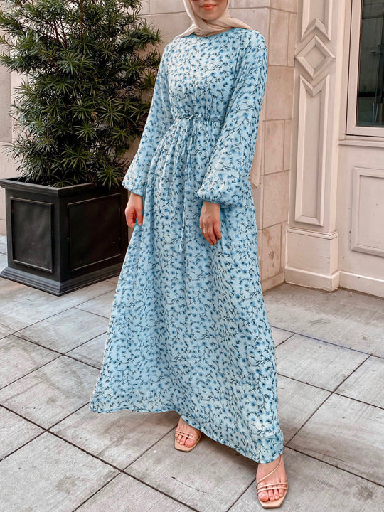 Damen Elegantes Maxikleid mit floralen Mustern Nord Taschen
