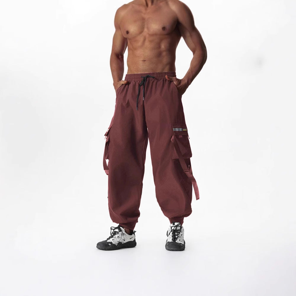 Herren Utility-Cargo-Jogginghose mit Tunnelzug, Beinschnallen & Mehrfachtaschen Nord Taschen