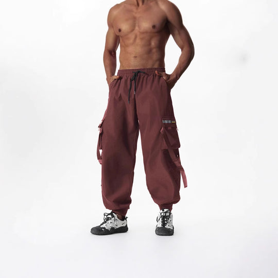 Herren Utility-Cargo-Jogginghose mit Tunnelzug, Beinschnallen & Mehrfachtaschen Nord Taschen