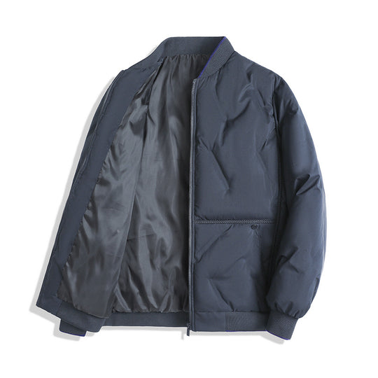 Herren Minimalistische Thermo-Bomberjacke mit glattem Innenfutter und verdeckter Reißverschlussblende Nord Taschen