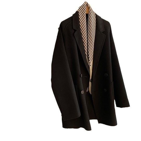 Damen Oversized Mantel mit Taillengürtel Nord Taschen