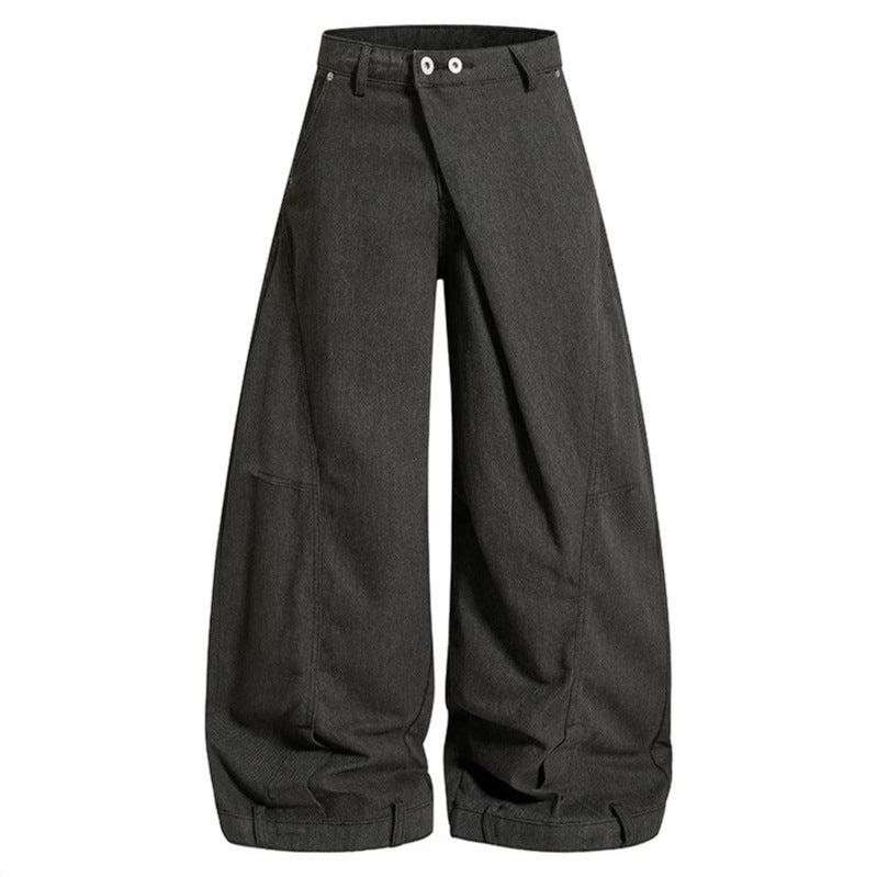 Damen Weite High‑Waist Culotte‑Cargo‑Ballonhose mit Drapierung und verstellbarem Saum Nord Taschen