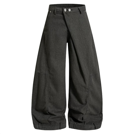 Damen Weite High‑Waist Culotte‑Cargo‑Ballonhose mit Drapierung und verstellbarem Saum Nord Taschen