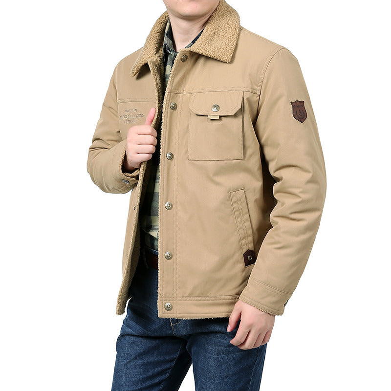 Herren Warme Fleecejacke mit hochgeschlossenem Kragen Nord Taschen