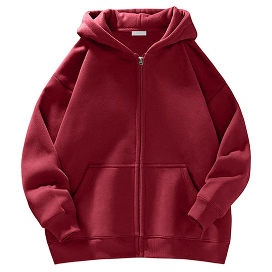 Unisex Oversize-Kapuzenjacke mit durchgehendem Reißverschluss, Teddyfutter und Känguru-Taschen Nord Taschen