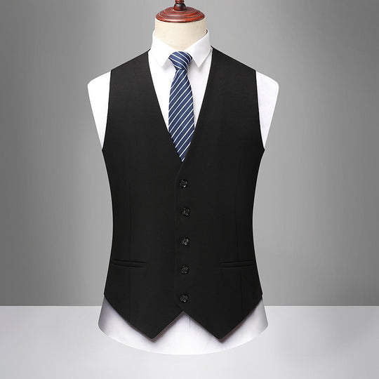 Herren Elegante Slim-Fit Anzugweste mit V-Ausschnitt und Pattentaschen Nord Taschen