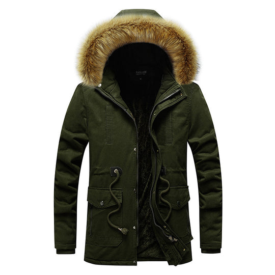 Herren Winterparka mit Kunstfellkapuze und Teddyfutter Nord Taschen