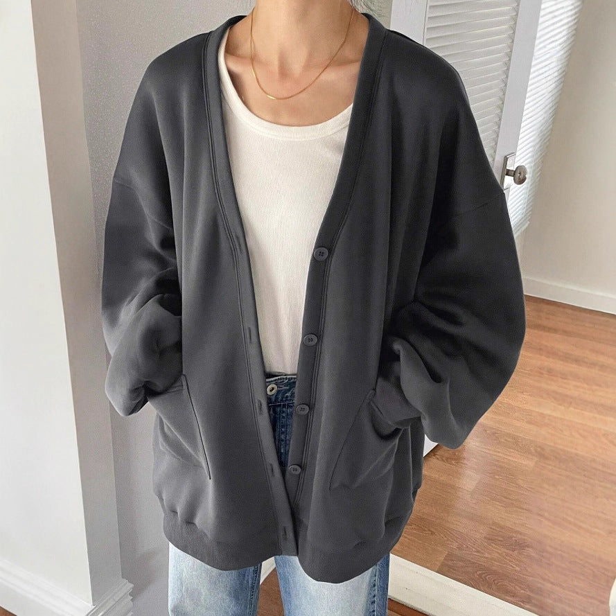 Damen Lässiger Oversized Cardigan Nord Taschen