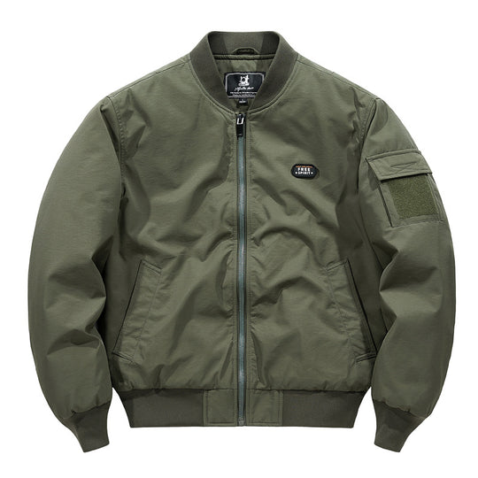 Herren Leichte Pilot‑Bomberjacke im Utility‑Stil mit Ärmeltasche und Patch‑Detail Nord Taschen