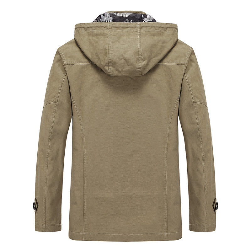 Herren leichter Canvas-Fieldparka mit camouflage-Innenfutter, verdecktem Reißverschluss und Mehrzwecktaschen Nord Taschen