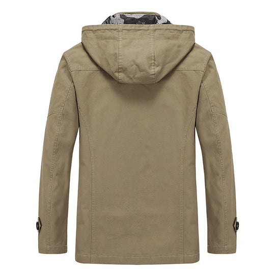 Herren leichter Canvas-Fieldparka mit camouflage-Innenfutter, verdecktem Reißverschluss und Mehrzwecktaschen Nord Taschen