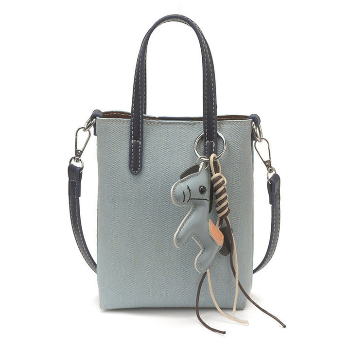 Damen Mini-Shopper-Tasche mit niedlichem Tieranhänger Nord Taschen
