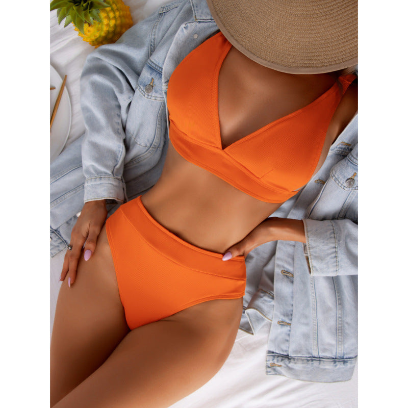 Damen Hoch geschnittener Bikini mit atmungsaktivem Oberteil und elastischem Bund Nord Taschen