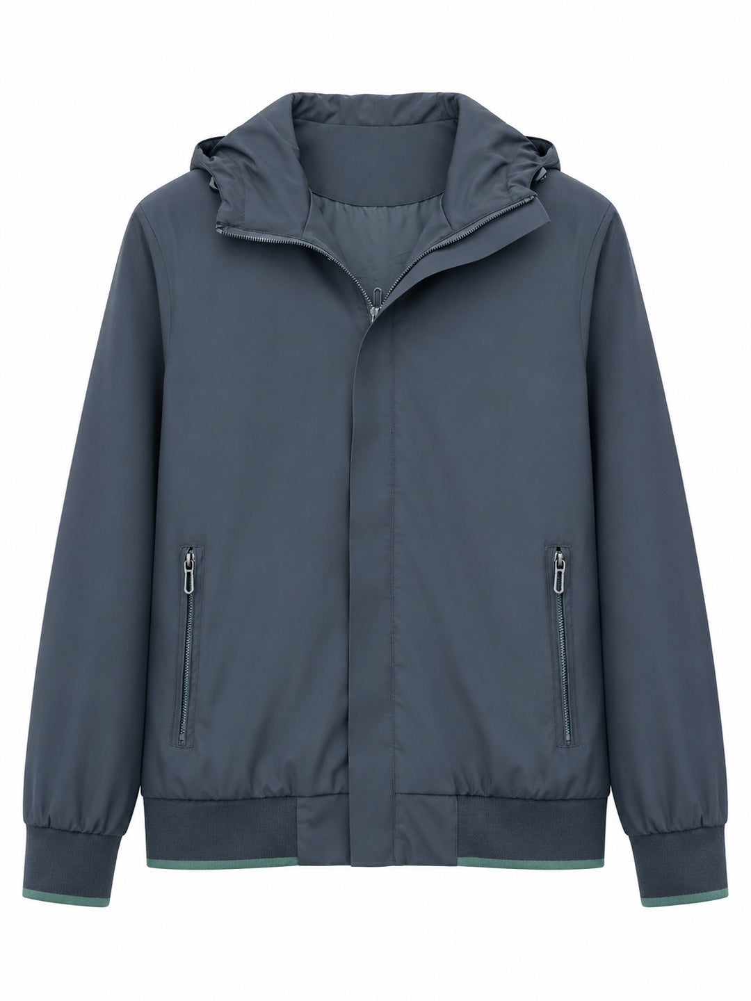Herren Kapuzen-Blouson Leichter Windbreaker mit geripptem Saum und verdeckter Reißverschlussleiste Nord Taschen