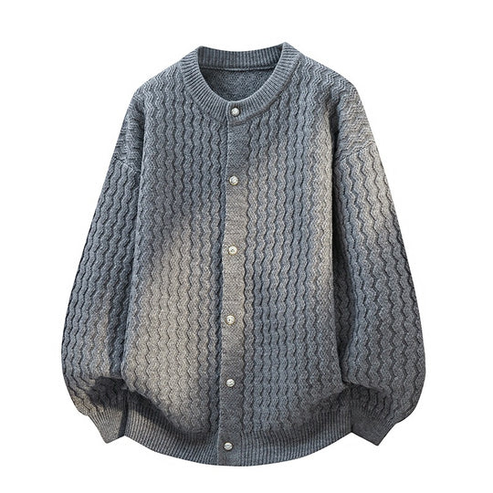 Damen Oversize-Strickjacke mit feiner Strukturstruktur & Perlenknopfleiste Nord Taschen