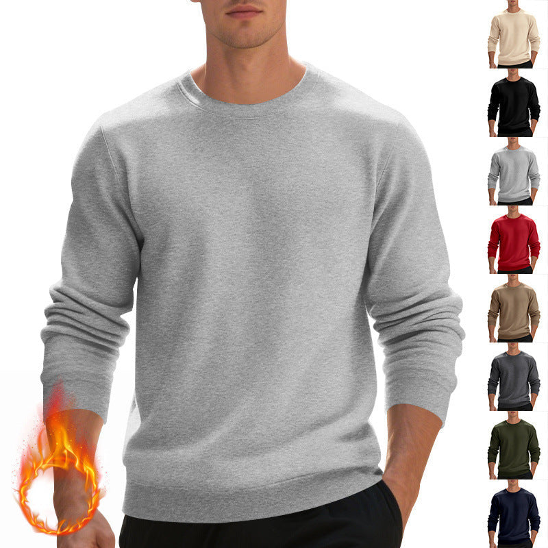 Herren lässiger Rundhals-Sweatshirt aus hochwertigem Baumwollmix mit strukturiertem Material