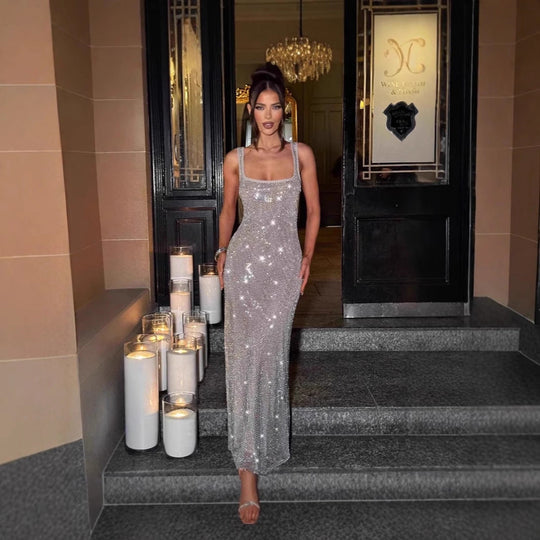 Damen Glamouröses Pailletten-Abendkleid mit figurbetontem Schnitt - Vittorelli