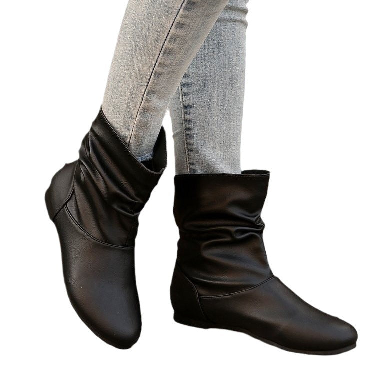 Damen modische Stiefeletten mit elegantem Rüschendesign und weichem Obermaterial