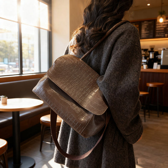 Damen Umhängetasche im eleganten Krokodil-Look mit verstellbarem Schulterriemen Nord Taschen