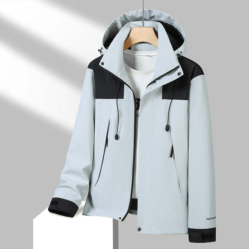 Herren Leichte Softshelljacke mit Kontrast-Schulter, verstellbarer Kapuze und wasserabweisender Membran Nord Taschen