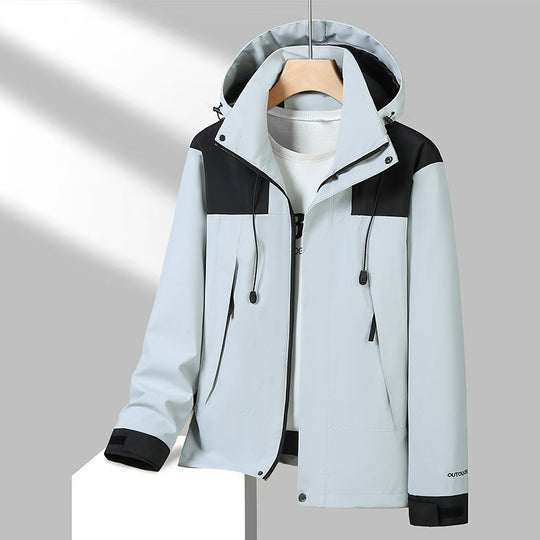 Herren Leichte Softshelljacke mit Kontrast-Schulter, verstellbarer Kapuze und wasserabweisender Membran Nord Taschen