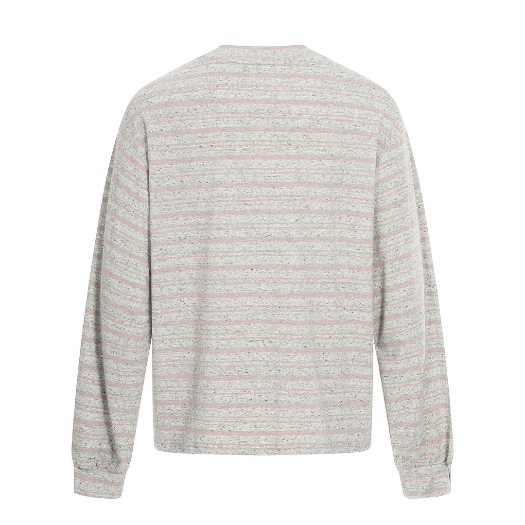 Damen Gestreiftes Oversize-Sweatshirt mit großflächigem Typo-Print und Rundhalsausschnitt Nord Taschen