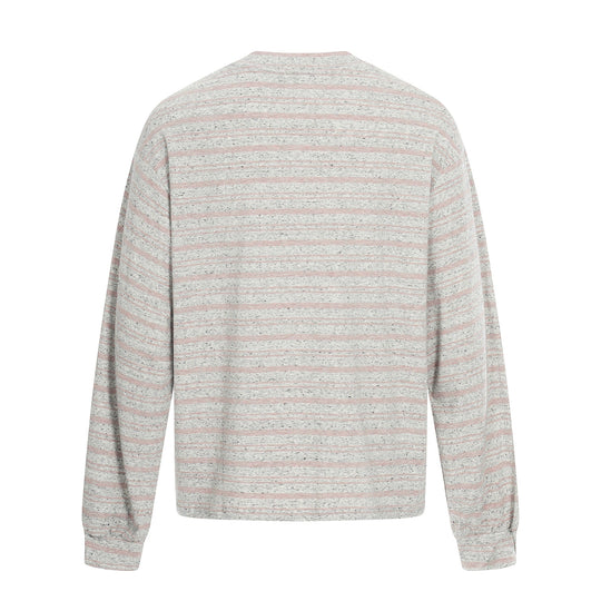 Damen Gestreiftes Oversize-Sweatshirt mit großflächigem Typo-Print und Rundhalsausschnitt Nord Taschen
