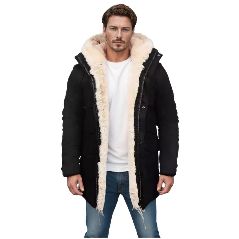 Herren Parka im Field‑Stil mit Teddyfutter in Kapuze, aufgesetzten Pattentaschen und Druckknopfverschluss Nord Taschen