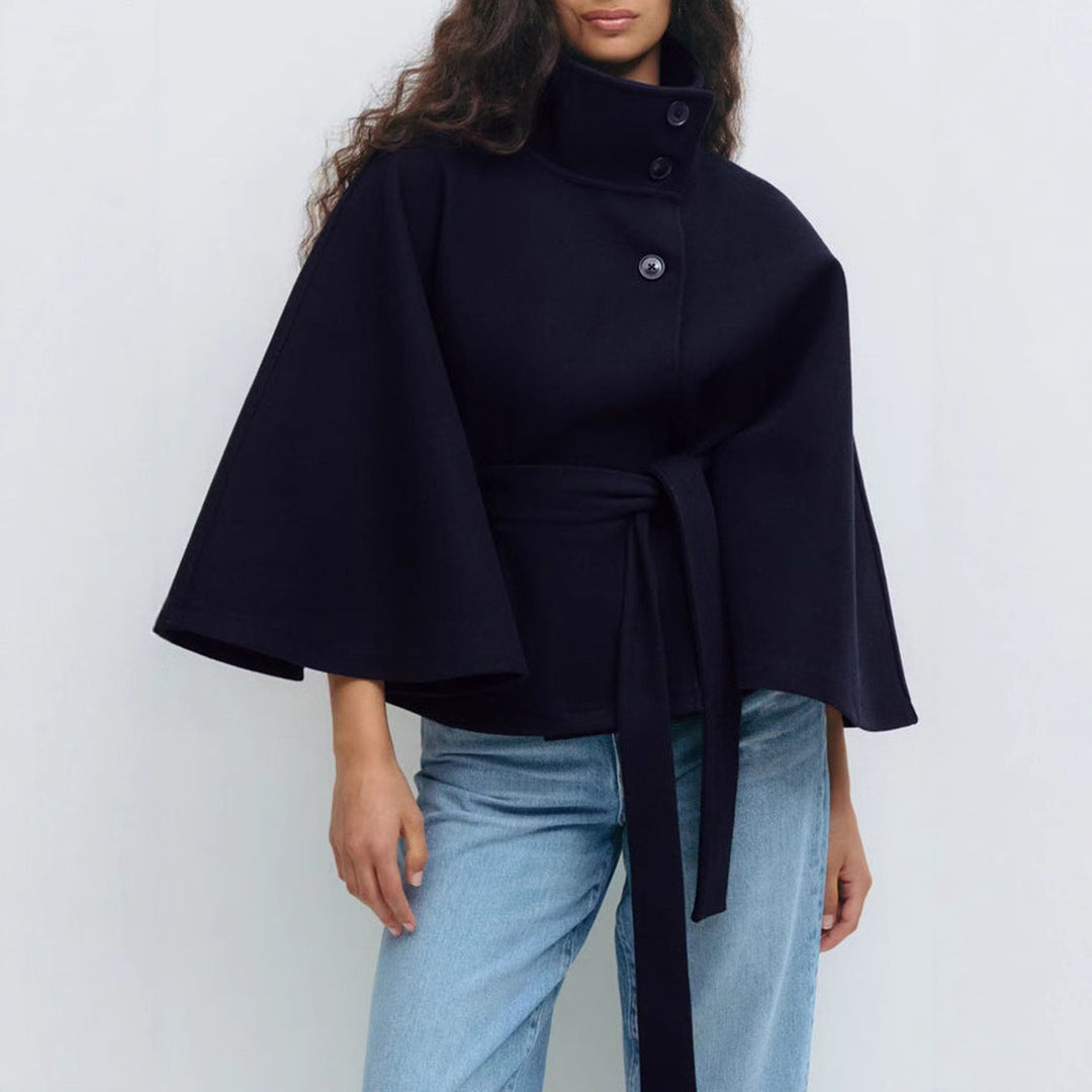 Damen Wickeljacke mit elegantem Stehkragen und weit geschnittenen Ärmeln Nord Taschen
