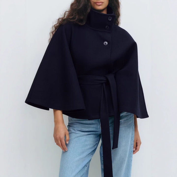 Damen Wickeljacke mit elegantem Stehkragen und weit geschnittenen Ärmeln Nord Taschen