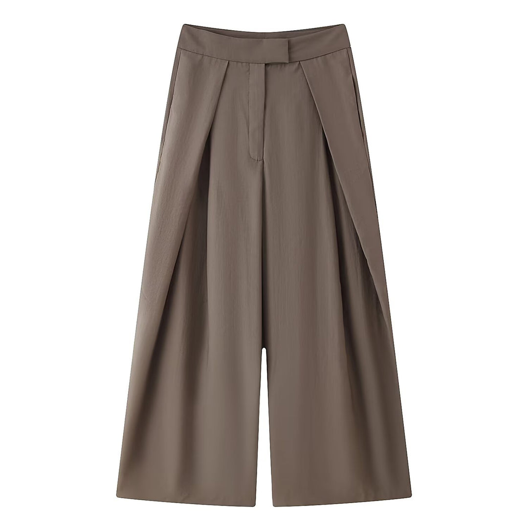Damen Culotte-Hose mit weitem Bein, hoher Taille und ausgestellter Silhouette Nord Taschen