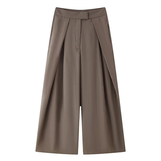 Damen Culotte-Hose mit weitem Bein, hoher Taille und ausgestellter Silhouette Nord Taschen