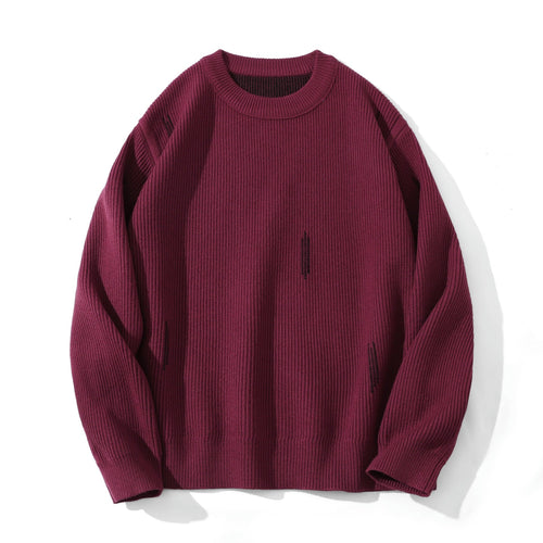 Damen Komfortabler Rippstrick-Pullover in Oversize-Silhouette mit Rundhals und dezentem Destroyed-Look Nord Taschen