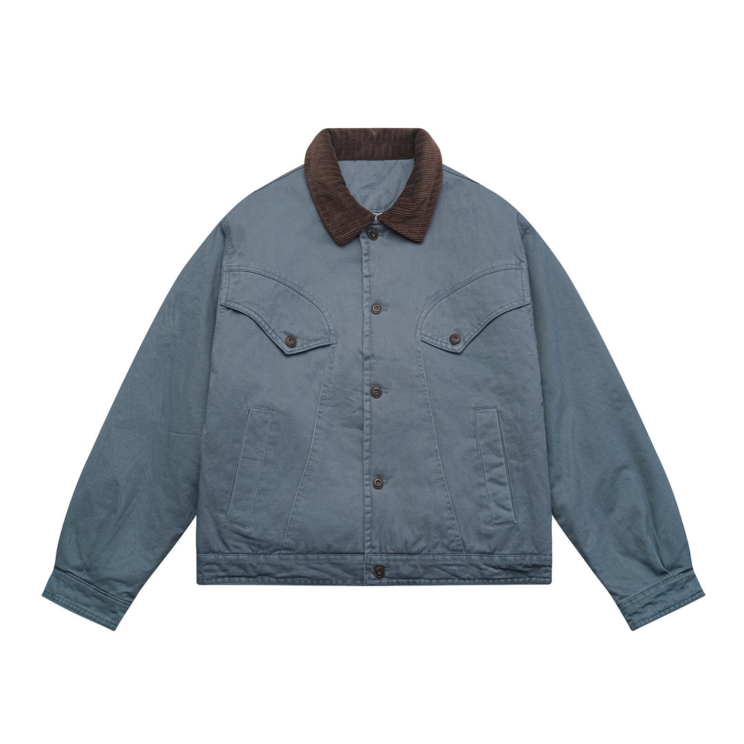Herren Oversized Canvas‑Blousonjacke mit Cordkragen und aufgesetzten Pattentaschen Nord Taschen