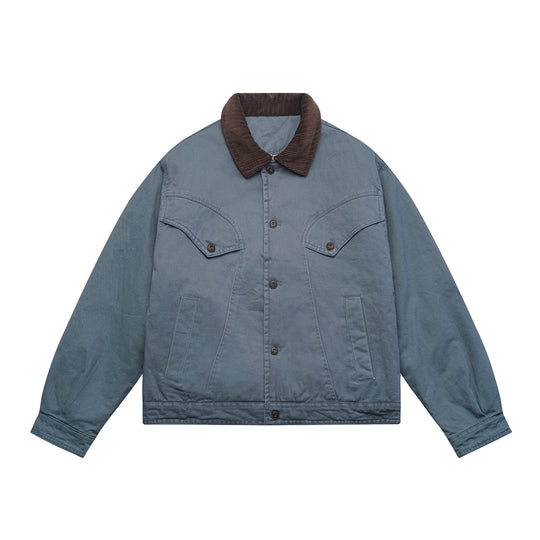 Herren Oversized Canvas‑Blousonjacke mit Cordkragen und aufgesetzten Pattentaschen Nord Taschen