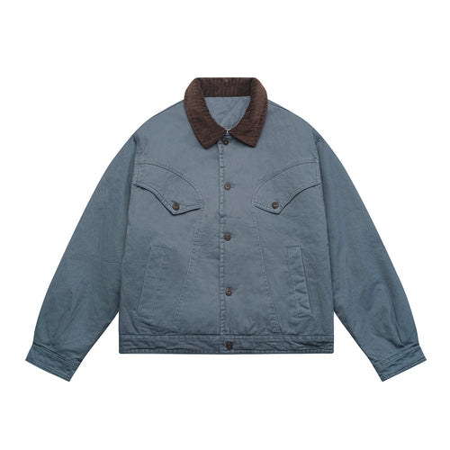 Herren Oversized Canvas‑Blousonjacke mit Cordkragen und aufgesetzten Pattentaschen Nord Taschen