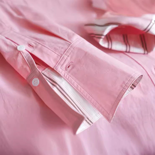 Damen Modische Bluse mit feinen Streifen Nord Taschen