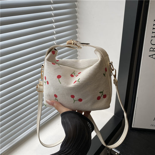 Damen Umhängetasche mit fröhlichem Kirschdesign und verstellbarem Schulterriemen Nord Taschen