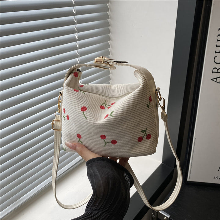 Damen Umhängetasche mit fröhlichem Kirschdesign und verstellbarem Schulterriemen Nord Taschen