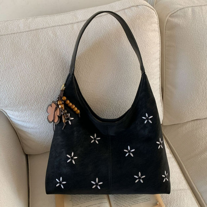 Damen modische Hobo-Handtasche mit floralen Applikationen Nord Taschen