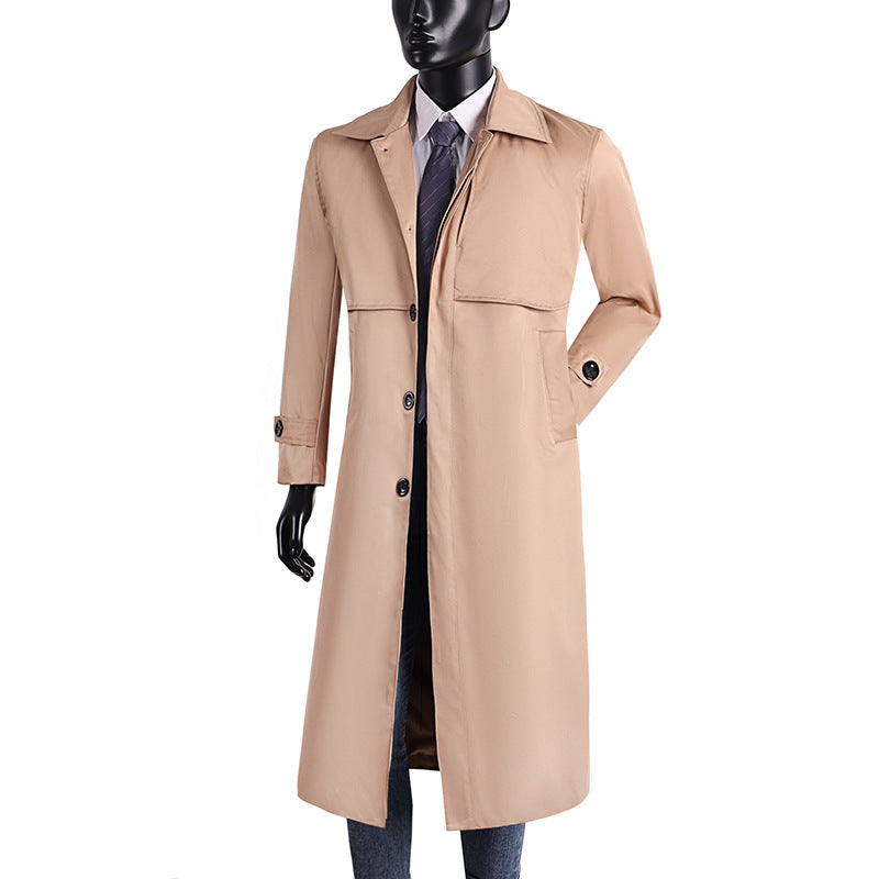 Herren langer Trenchcoat mit verdeckter Knopfleiste und wasserabweisender Ausstattung Nord Taschen