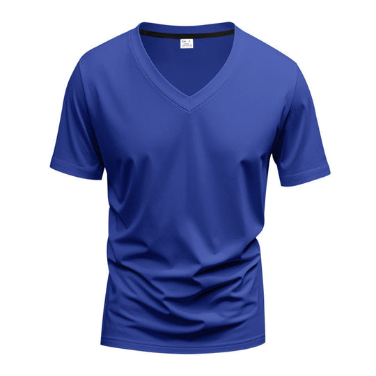 Herren V-Ausschnitt T-Shirt aus atmungsaktiver und schnelltrocknender Baumwolle