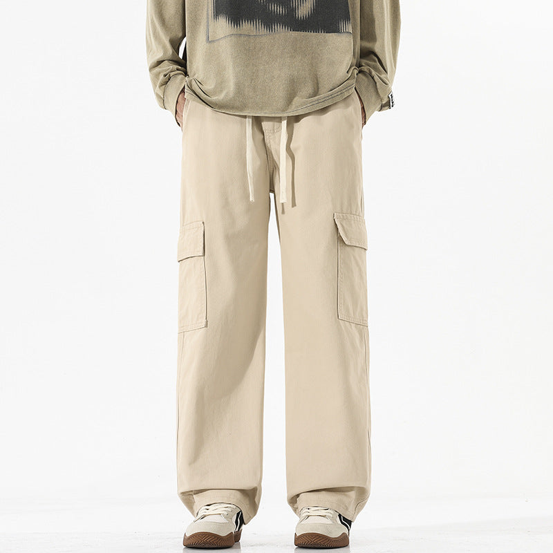 Herren Superweite Utility-Cargohose im tiefsitzenden Baggy-Cut mit Kordelzug Nord Taschen