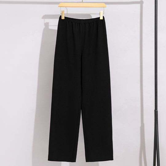 Damen Weite High‑Waist Komforthose mit elastischem Bund und geradem Bein Nord Taschen