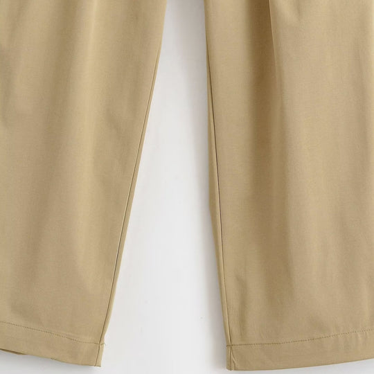Damen Weite High Waist Hose mit Bundfalten, Bügelfalte und Eingrifftaschen Nord Taschen
