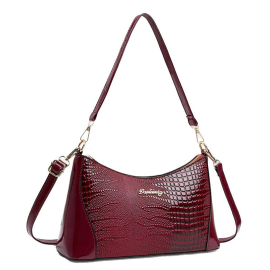 Damen Handtasche im eleganten Krokodil-Leder-Look mit abnehmbarem Schulterriemen Nord Taschen
