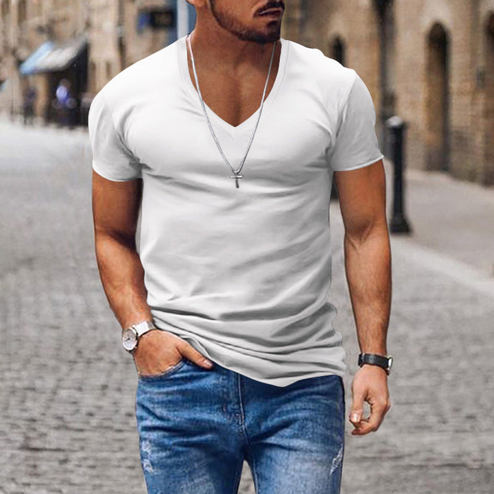 Herren lässiges V-Ausschnitt T-Shirt