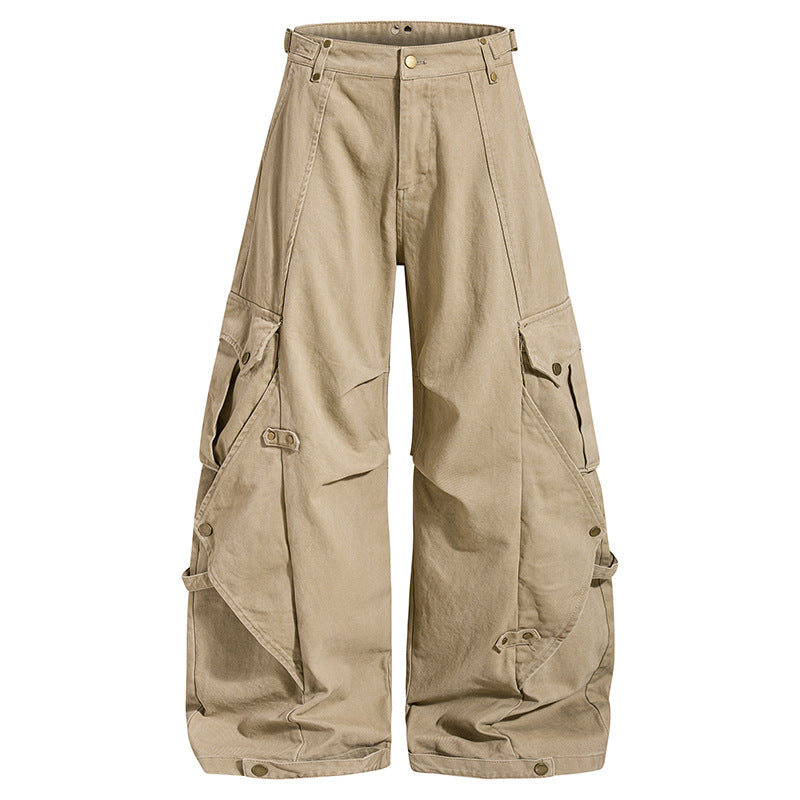 Damen weite Cargo‑Culotte‑Hose mit verstellbaren Riemen, großen Klappentaschen und Ballon‑Silhouette Nord Taschen