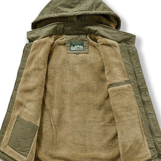 Herren Utility-Weste mit Kapuze, Teddyfutter und Multifunktionstaschen Nord Taschen